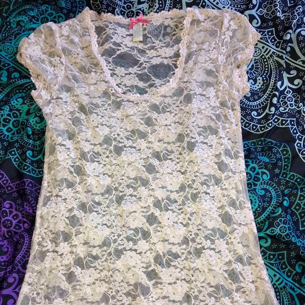 Lace cover shirt